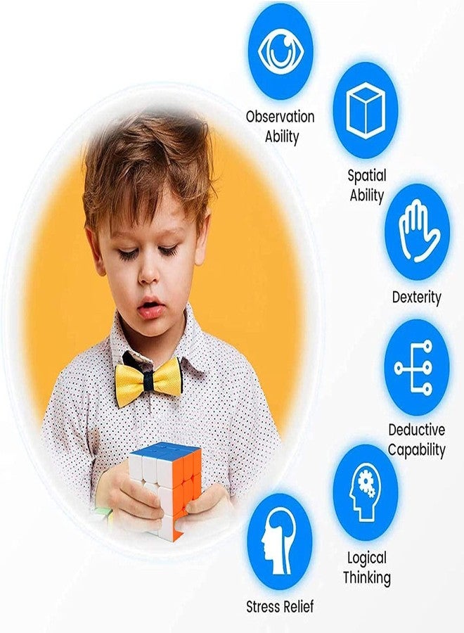 Glitzn Cube for Kids and Adults | Puzzle Games | Best Gift Option for Boys and Girls | Stickerless Rubiks Toys | Multi Color Sticker Less, Super Smooth (Multicolor) - Image 5